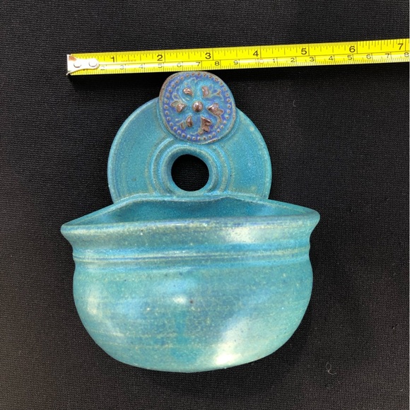 Foxlo Studio Pottery of California Wall Pocket Vase Planter Artist Signed - Picture 6 of 10